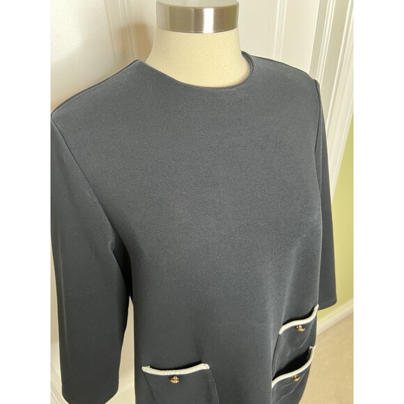Tuckernuck XL Dress Black knit  Francoise Mini Mod Stretch Minimalist Career - Picture 3 of 11